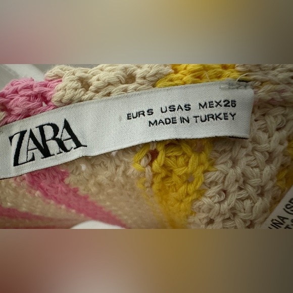 205 ZARA | EUC Turkey knit crochet multicolor cropped tank top (Size S) - Picture 6 of 11